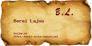 Berei Lajos névjegykártya